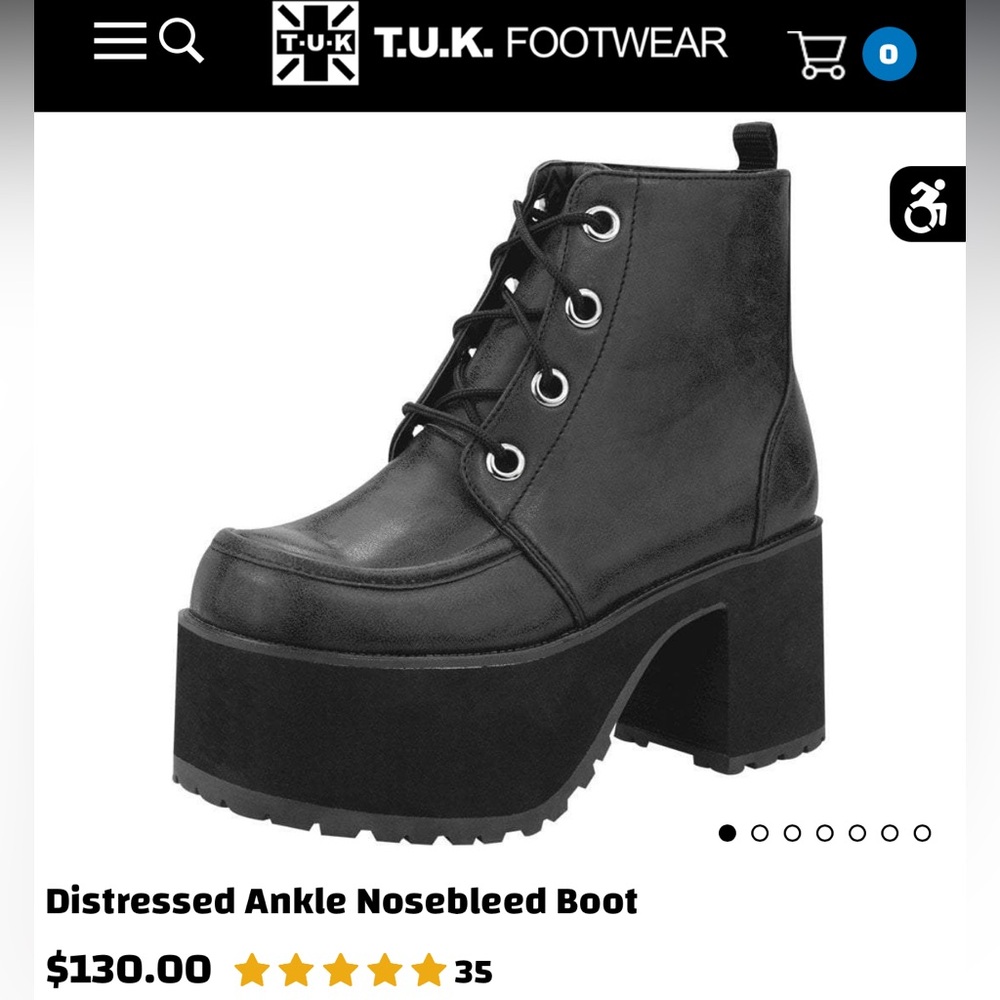 T.U.K Women's Distressed Black Platform Ankle Boots